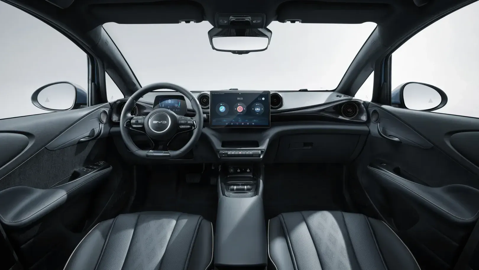 Cockpit des BYD Dolphin mit drehbarem Bildschirm